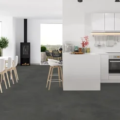 Décoweb Sol PVC Textile - Aspect marbre anthracite - Rouleau de 3m x 7m