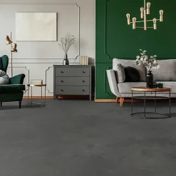 Décoweb Sol PVC Textile - Aspect marbre anthracite - Rouleau de 3m x 7m