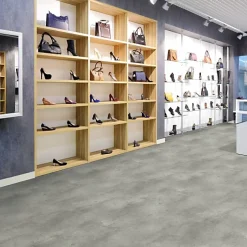 Sol PVC Textile Aspect béton griffé gris clair - Rouleau de 4m x 5m-Décoweb Online