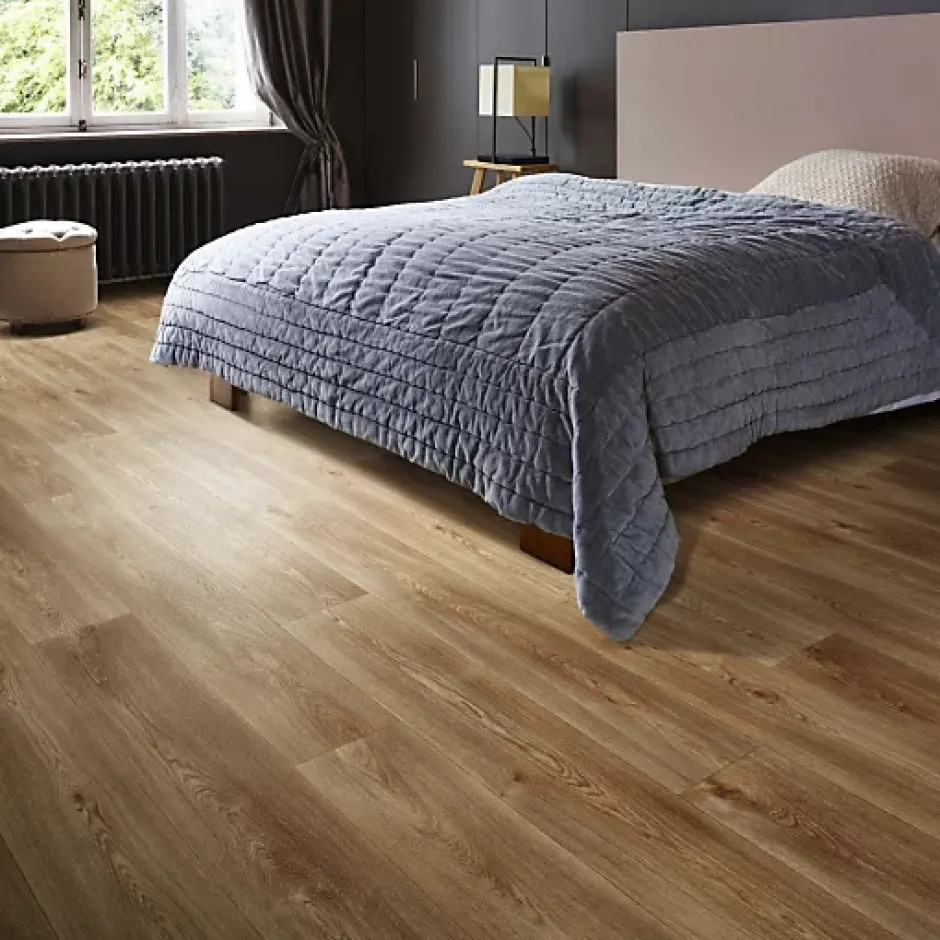 Sol PVC Textile Aspect parquet chêne naturel - Rouleau de 3m x 5m-Décoweb Discount