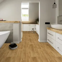 Sol PVC Textile Aspect parquet chêne naturel - Rouleau de 3m x 5m-Décoweb Discount