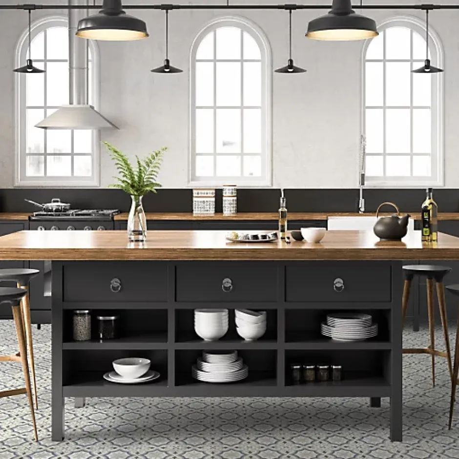 Décoweb Sol PVC Textile motif carreaux de ciment Bleu et gris - Echantillon 15 x 20 cm