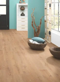 Kronostep Sol stratifié à clipser Bergama AC5 Passage intensif - Coloris blond - L.128,8 cm x l.19,5 cm, ép. 7 mm