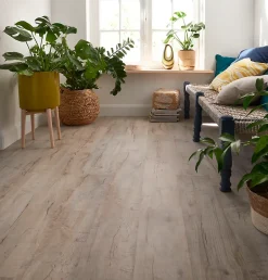 Sol stratifié à clipser Brisbane coloris naturel 8 mm - l.129 x l.19.4 cm-GoodHome