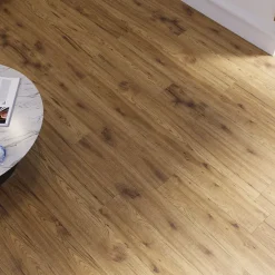 Sol stratifié à clipser Hickory chêne brun AC5 10mm - L.138 x l.15,9 cm-GoodHome New