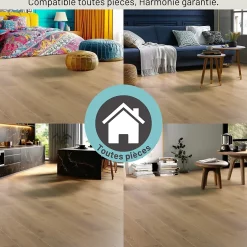 Sol stratifié Alicante , passage extrême AC6, effet chêne miel, L.128,6 cm x l.21,4 cm x ép.10 mm, résistant à l'eau-Homflor Online