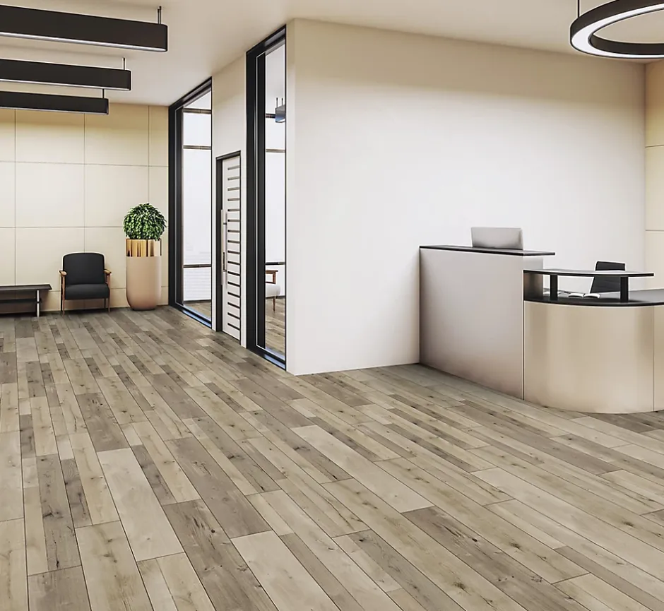 GoodHome Sol stratifié Bexhill , passage élevé AC4, effet chêne, L.138,3 cm x l.19,3 cm x ép.8 mm