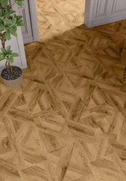 Sol stratifié Bromley , passage intense AC5, effet chêne miel, L.129 cm x l.32,9 cm x ép.8 mm, résistant à l'eau-GoodHome Online