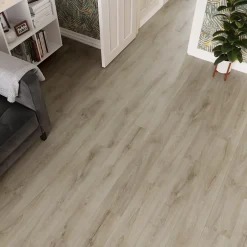 GoodHome Sol stratifié Cleobury , passage intense AC5, effet chêne, L.126,1 cm x l.19,2 cm x ép.10 mm, résistant à l'eau