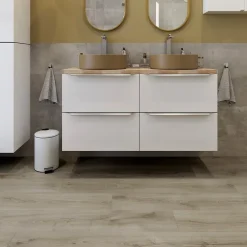 GoodHome Sol stratifié Cleobury , passage intense AC5, effet chêne, L.126,1 cm x l.19,2 cm x ép.10 mm, résistant à l'eau