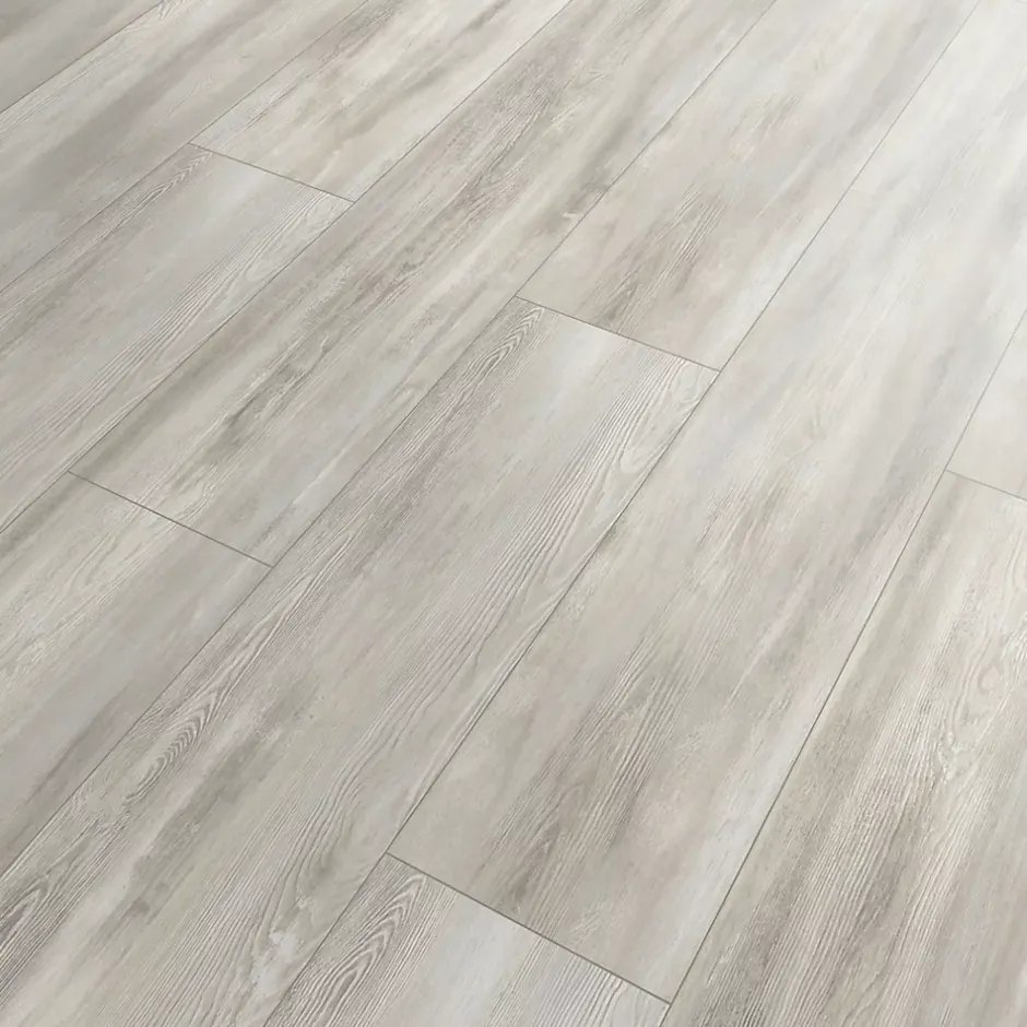 Sol stratifié clipsable Birkenhead 8mm L.138 x l.24cm gris-GoodHome Sale