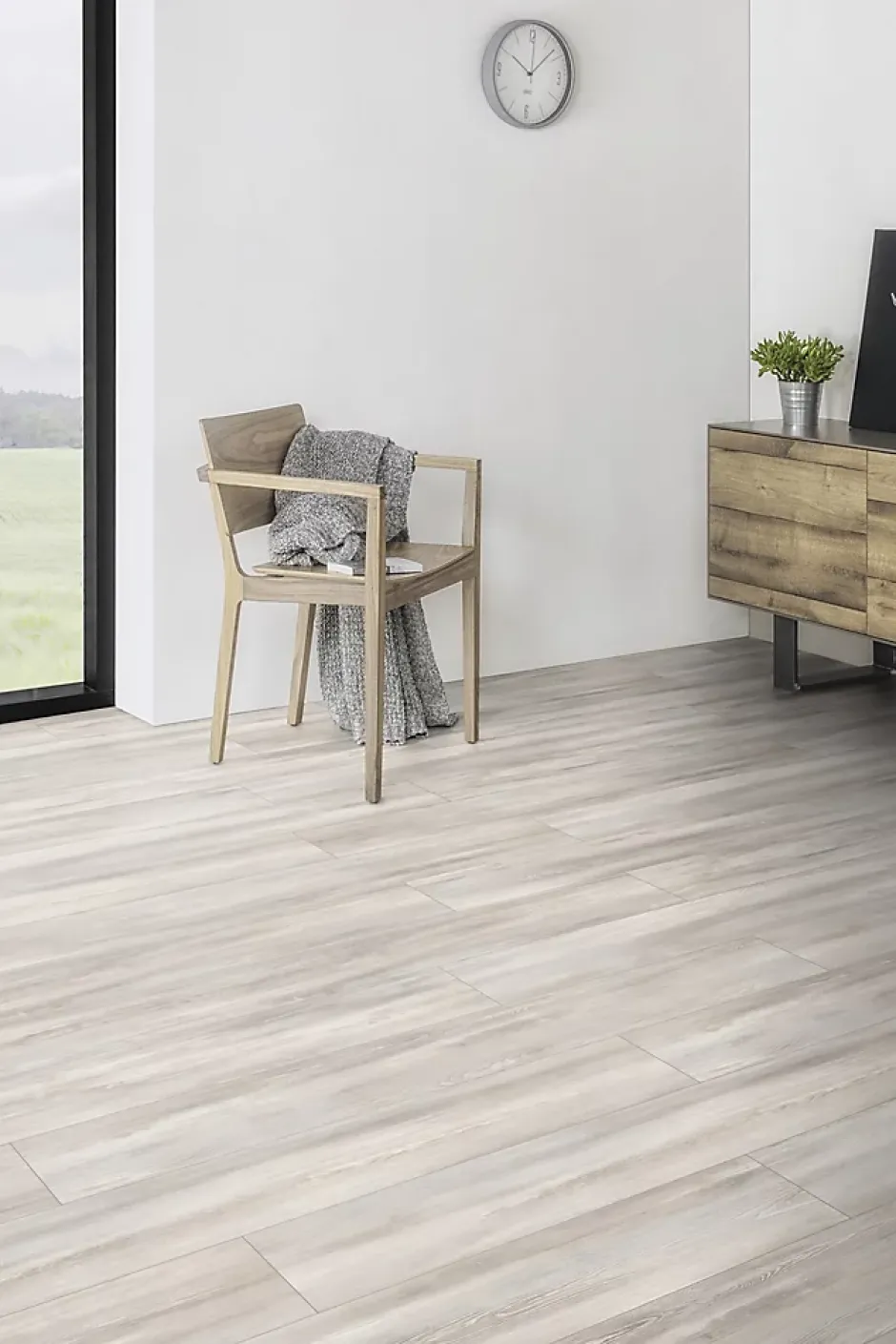 Sol stratifié clipsable Birkenhead 8mm L.138 x l.24cm gris-GoodHome Sale