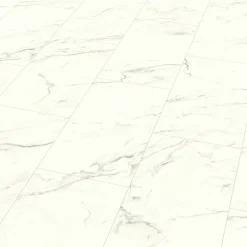 Sol stratifié clipsable Elegance aspect marbre blanc 8 mm compatible pièces humides-GoodHome Discount