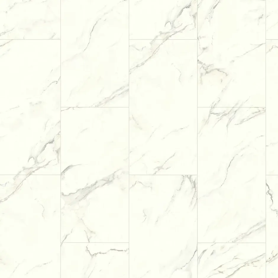 Sol stratifié clipsable Elegance aspect marbre blanc 8 mm compatible pièces humides-GoodHome Discount