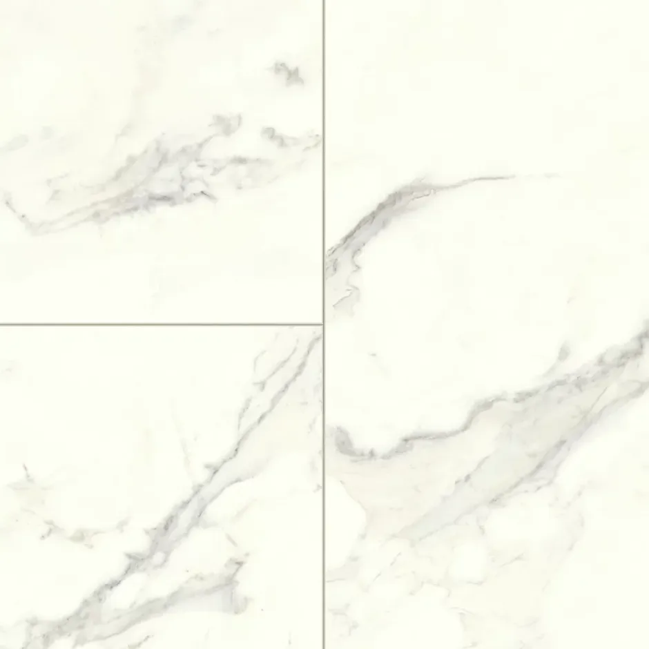 Sol stratifié clipsable Elegance aspect marbre blanc 8 mm compatible pièces humides-GoodHome Discount