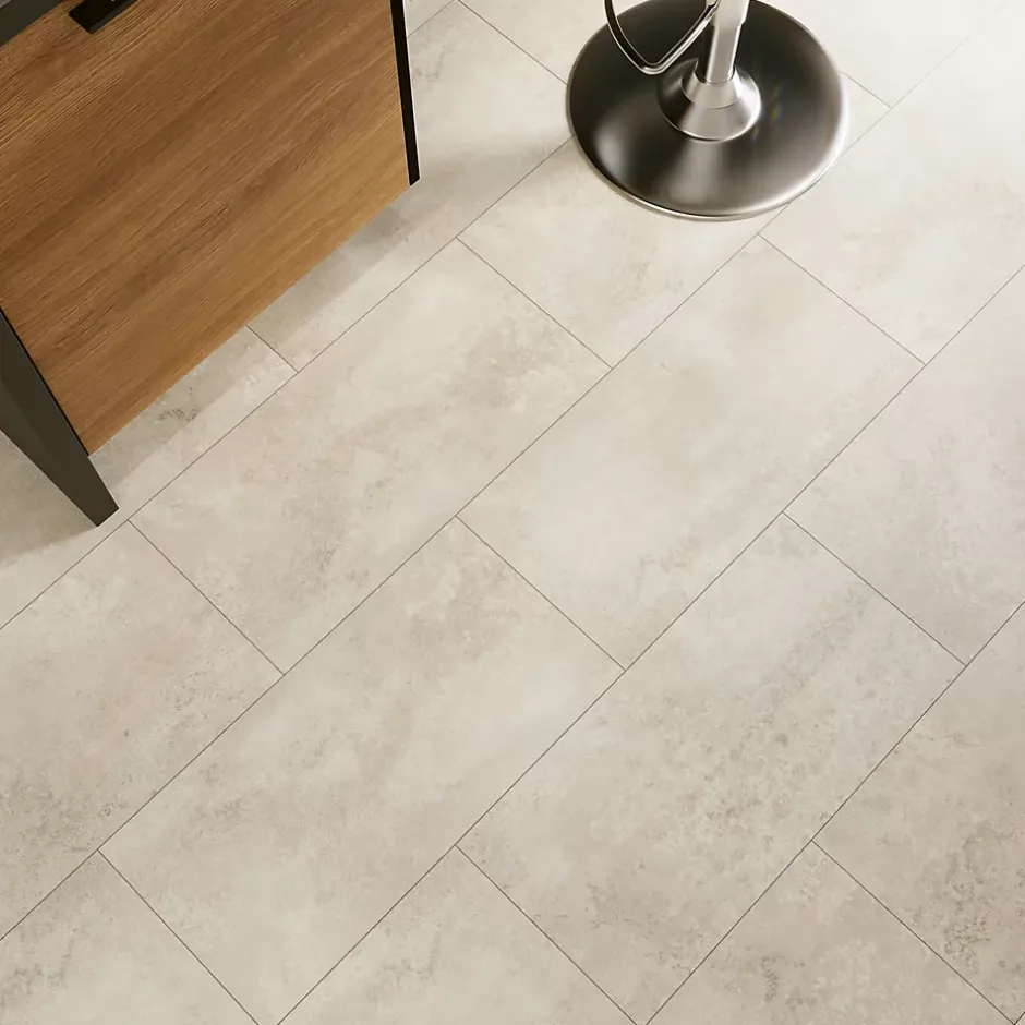 Sol stratifié clipsable Elstree aspect pierre naturelle 8 mm compatible pièces humides-GoodHome Discount