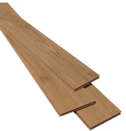 GoodHome Sol stratifié clipsable Helmsley chêne blond 12 mm
