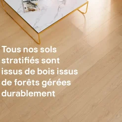 GoodHome Sol stratifié clipsable Helmsley chêne coloris naturel 12 mm
