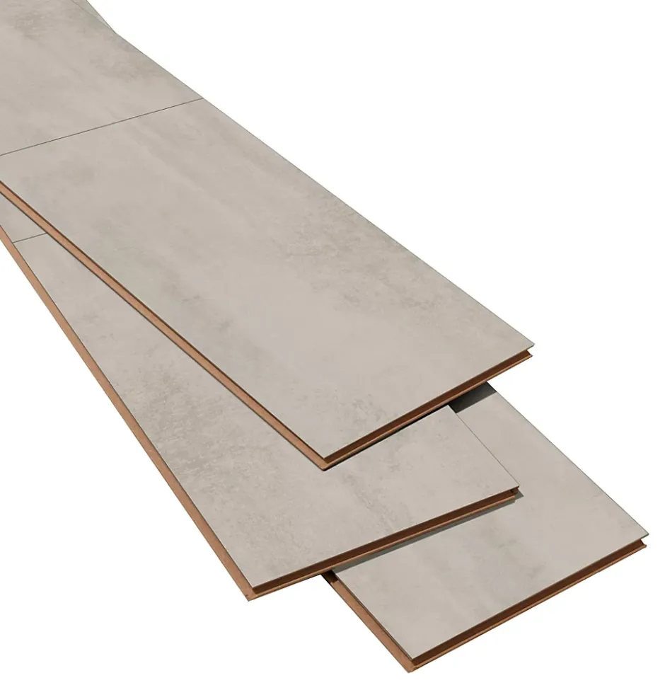 Sol stratifié clipsable Konkrete aspect béton gris 8 mm compatible pièces humides-GoodHome Best