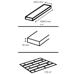 GoodHome Sol stratifié clipsable Leyton chêne gris 10 mm