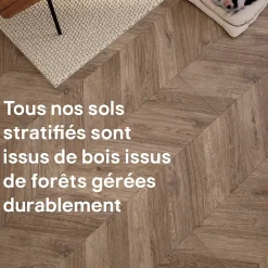 GoodHome Sol stratifié clipsable Leyton chêne gris 10 mm