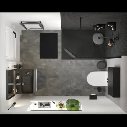 GoodHome Sol stratifié clipsable Slate aspect pierre anthracite 8 mm compatible pièces humides