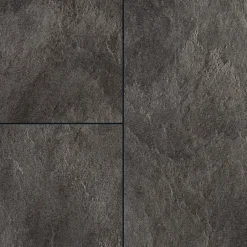GoodHome Sol stratifié clipsable Slate aspect pierre anthracite 8 mm compatible pièces humides