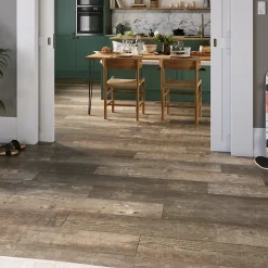 Sol stratifié clipsable Tipton chêne brun 8 mm compatible pièces humides-GoodHome Sale