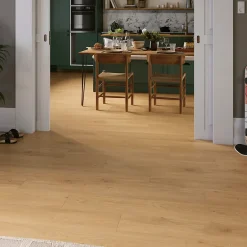 GoodHome Sol stratifié clipsable Visby chêne blond 8mm compatible pièces humides