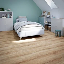 GoodHome Sol stratifié Colloway , passage élevé AC4, effet chêne, L.138,3 cm x l.19,3 cm x ép.8 mm