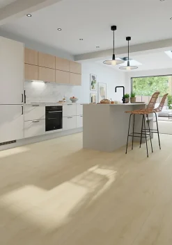 GoodHome Sol stratifié Collville , passage intense AC5, effet chêne, L.129 cm x l.19,3 cm x ép.8 mm, résistant à l'eau