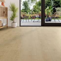 GoodHome Sol stratifié Collville , passage intense AC5, effet chêne, L.129 cm x l.19,3 cm x ép.8 mm, résistant à l'eau