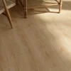 GoodHome Sol stratifié Colville , passage intense AC5, effet chêne blond, L.129 cm x l.19,3 cm x ép.8 mm, résistant à l'eau