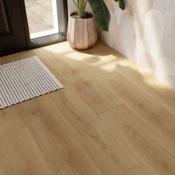 Sol stratifié Cowley , passage intense AC5, effet chêne miel, L.129,2 cm x l.19,3 cm x ép.8 mm-GoodHome Hot