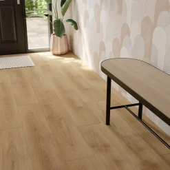 Sol stratifié Cowley , passage intense AC5, effet chêne miel, L.129,2 cm x l.19,3 cm x ép.8 mm-GoodHome Hot