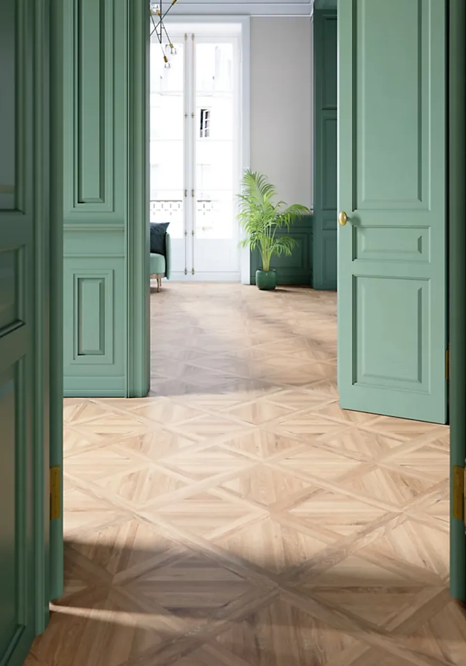 Sol stratifié Davenant , passage intense AC5, effet chêne, L.120 cm x l.40 cm x ép.10 mm, résistant à l'eau-GoodHome Outlet