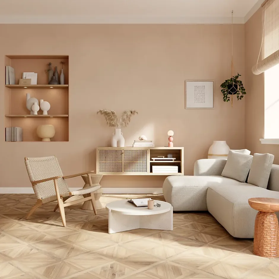 Sol stratifié Davenant , passage intense AC5, effet chêne, L.120 cm x l.40 cm x ép.10 mm, résistant à l'eau-GoodHome Outlet