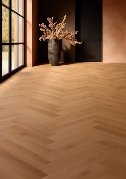 Sol stratifié Dorado bâton rompu , passage intense AC5, effet chêne blond, L.64,4 cm x l.14,3 cm x ép.8 mm, résistant à l'eau-Homflor New