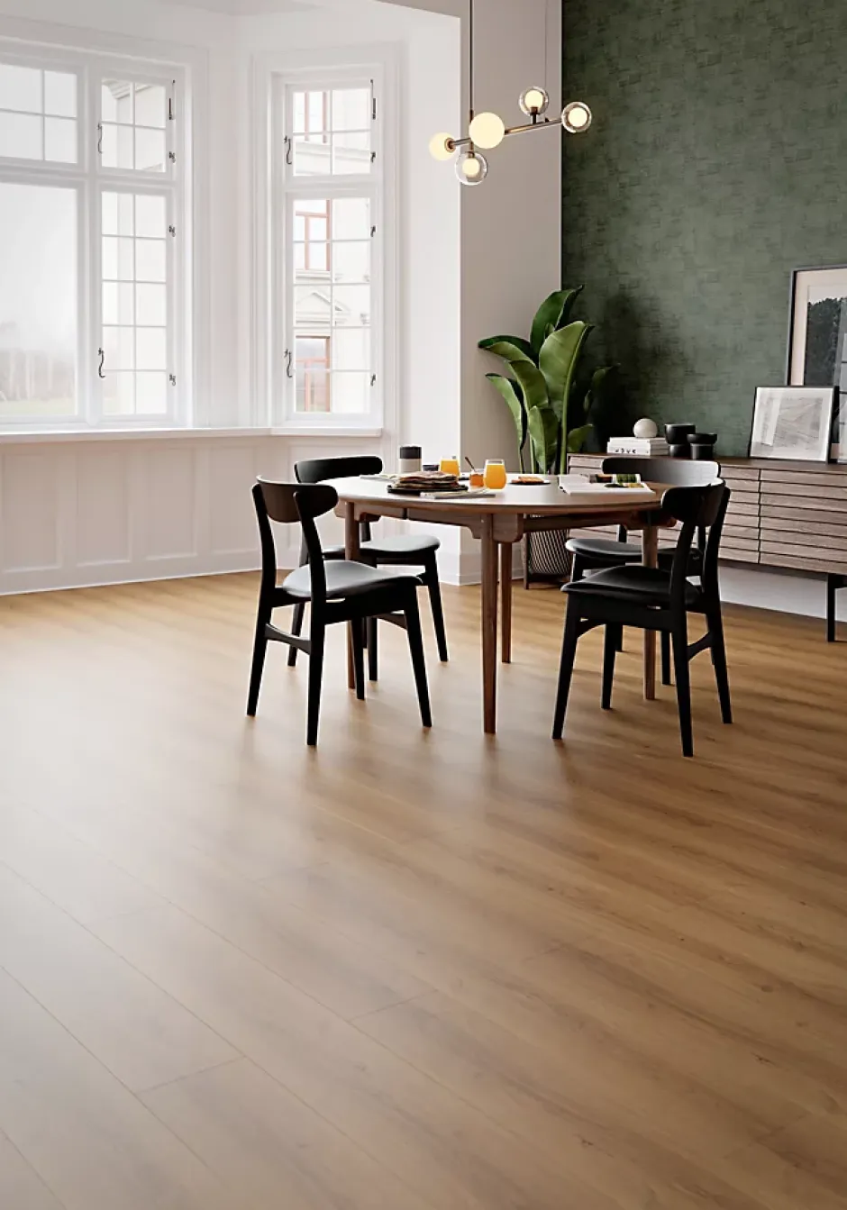 Sol stratifié Dovercourt , passage intense AC5, effet chêne miel, L.129,2 cm x l.19,3 cm x ép.8 mm-GoodHome