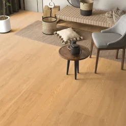 Sol stratifié Dronfield , passage élevé AC4, effet chêne clair, L.128,5 cm x l.28 cm x ép.8 mm-GoodHome Discount