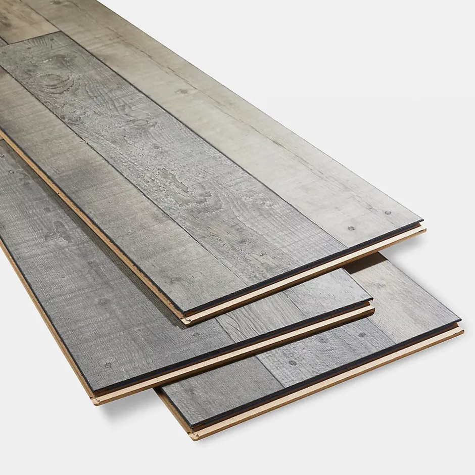 Colours Sol stratifié Dunwich décor chêne gris L. 128,6 x l. 28,2 cm x Ep. 8 mm GoodHome