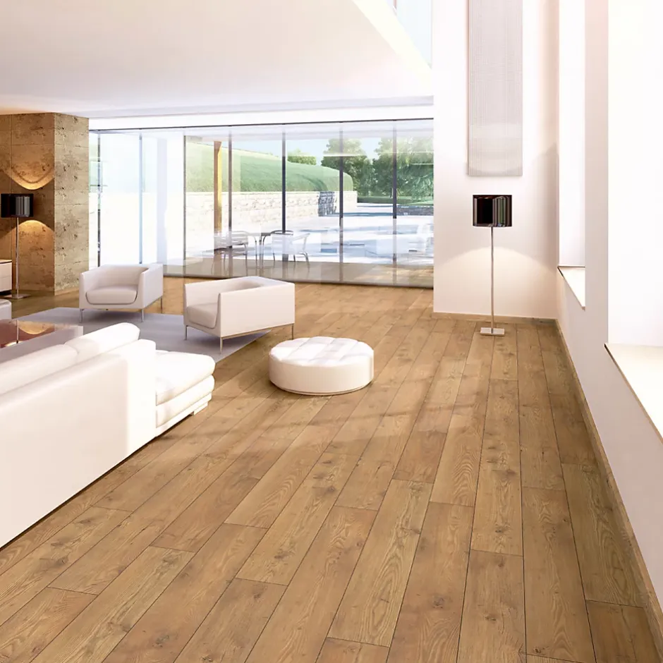 Forestea Sol stratifié effet parquet 10 mm Marronnier fauve boite de 7 lames 1,73 m2 EH RES 5537