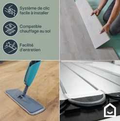 GoodHome Sol stratifié Fleetwood , passage élevé AC4, effet chêne miel, L.138,3 cm x l.19,3 cm x ép.8 mm