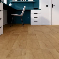 Sol stratifié Gladstone , passage élevé AC4, effet chêne blond, L.128,6 cm x l.19,4 cm x ép.8 mm-GoodHome Online