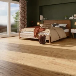 GoodHome Sol stratifié Hickory , passage intense AC5, effet bois Hickory miel, L.138,3 cm x l.15,9 cm x ép.8 mm