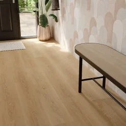 GoodHome Sol stratifié Kingston 2 , passage intense AC5, effet chêne, L.125,7 cm x l.19,2 cm x ép.10 mm, résistant à l'eau