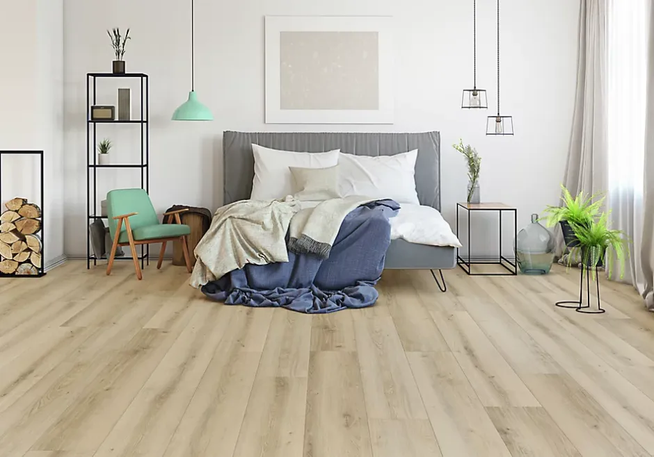 GoodHome Sol stratifié Ledbury aspect chêne 10mm - 128 cm x l.28 cm