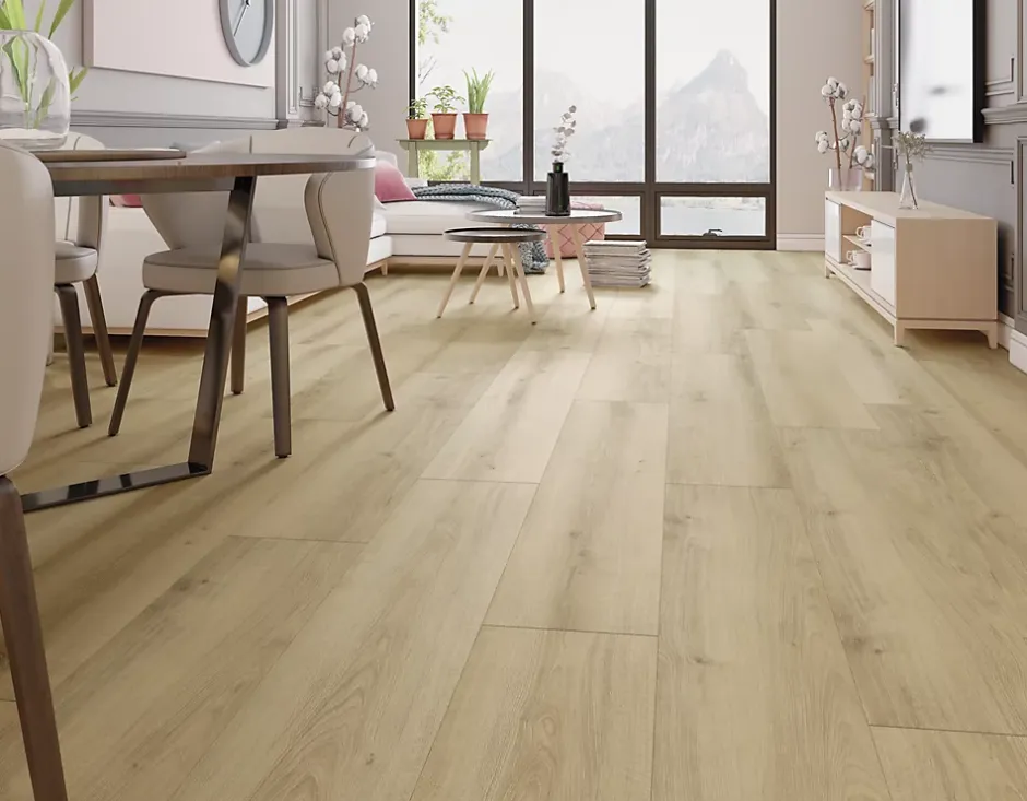 GoodHome Sol stratifié Ledbury aspect chêne 10mm - 128 cm x l.28 cm