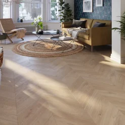 GoodHome Sol stratifié Leyton , passage intense AC5, effet chêne, L.133 cm x l.32,2 cm x ép.10 mm, résistant à l'eau