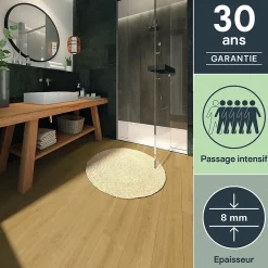 GoodHome Sol stratifié Lucknow , passage intense AC5, effet chêne, L.128,5 cm x l.28 cm x ép.8 mm, résistant à l'eau